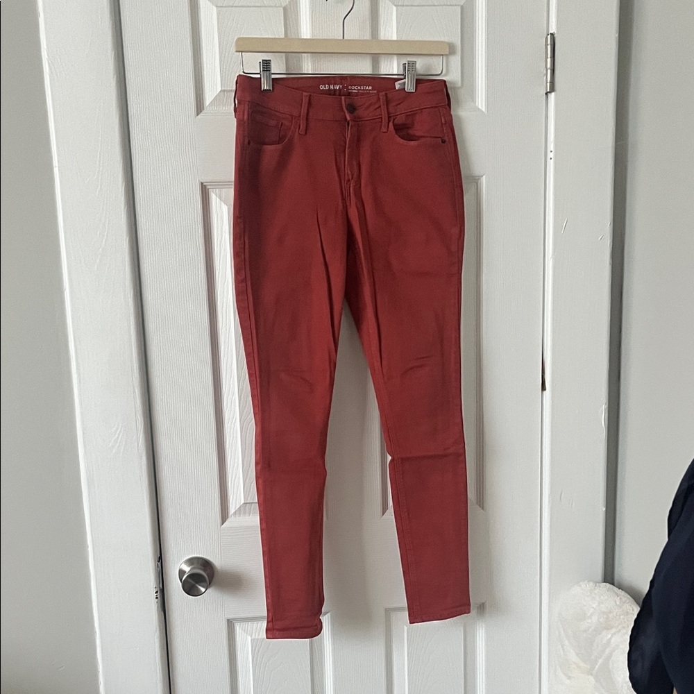 Old Navy Rockstar Mid-Rise Pants in Vibrant Red